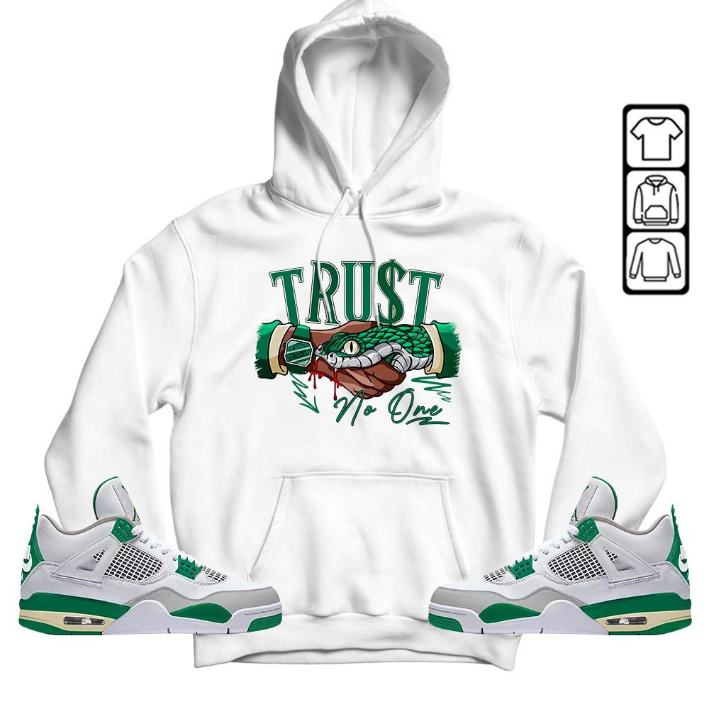 Snake Trust No One Sneaker Shirt Match Retro Pine Green 4s, Jordan 4 Pine Green MKO T-Shirt