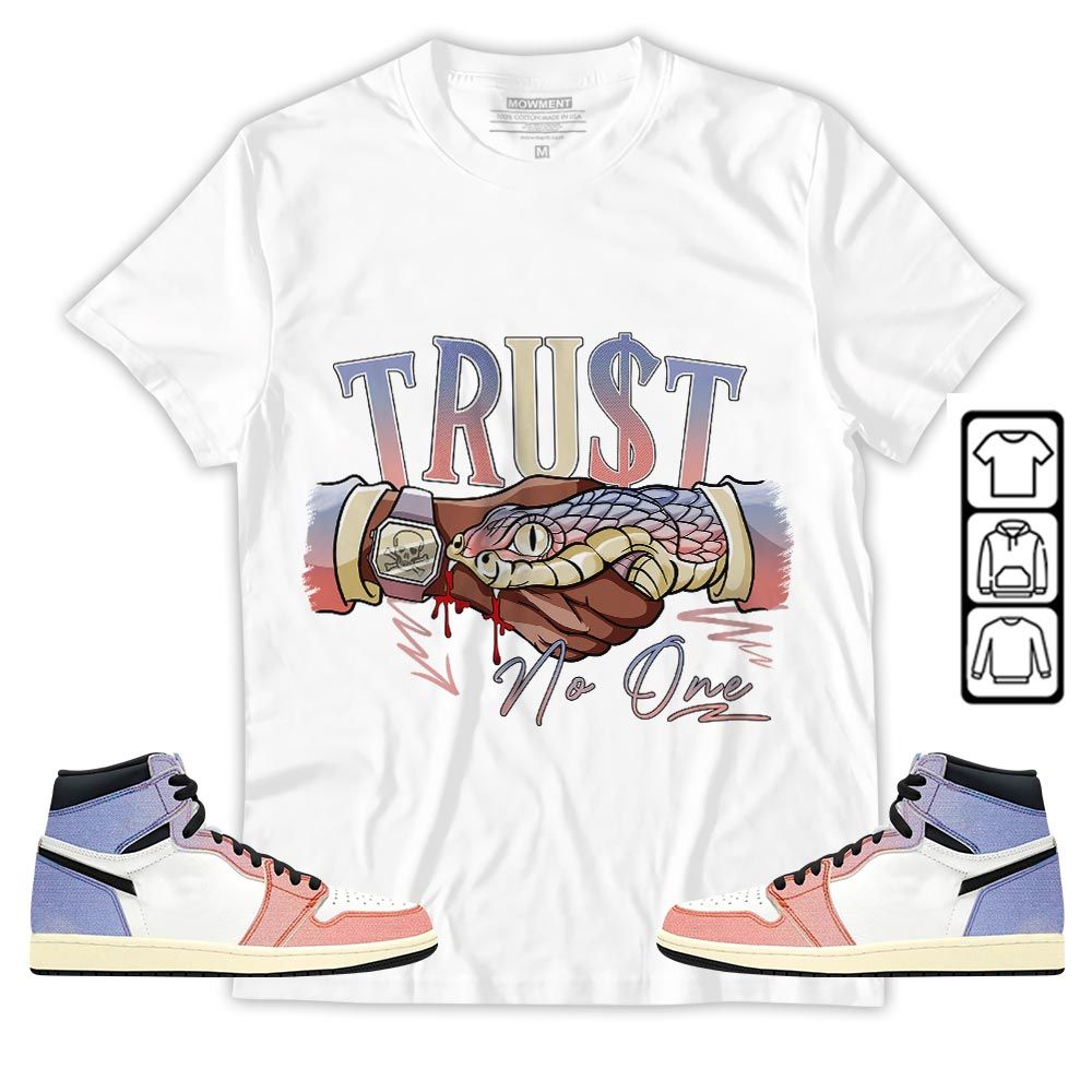 Snake Trust No One Sneaker Shirt Match Retro Skyline 1s, Jordan 1 High OG Skyline MKO T-Shirt