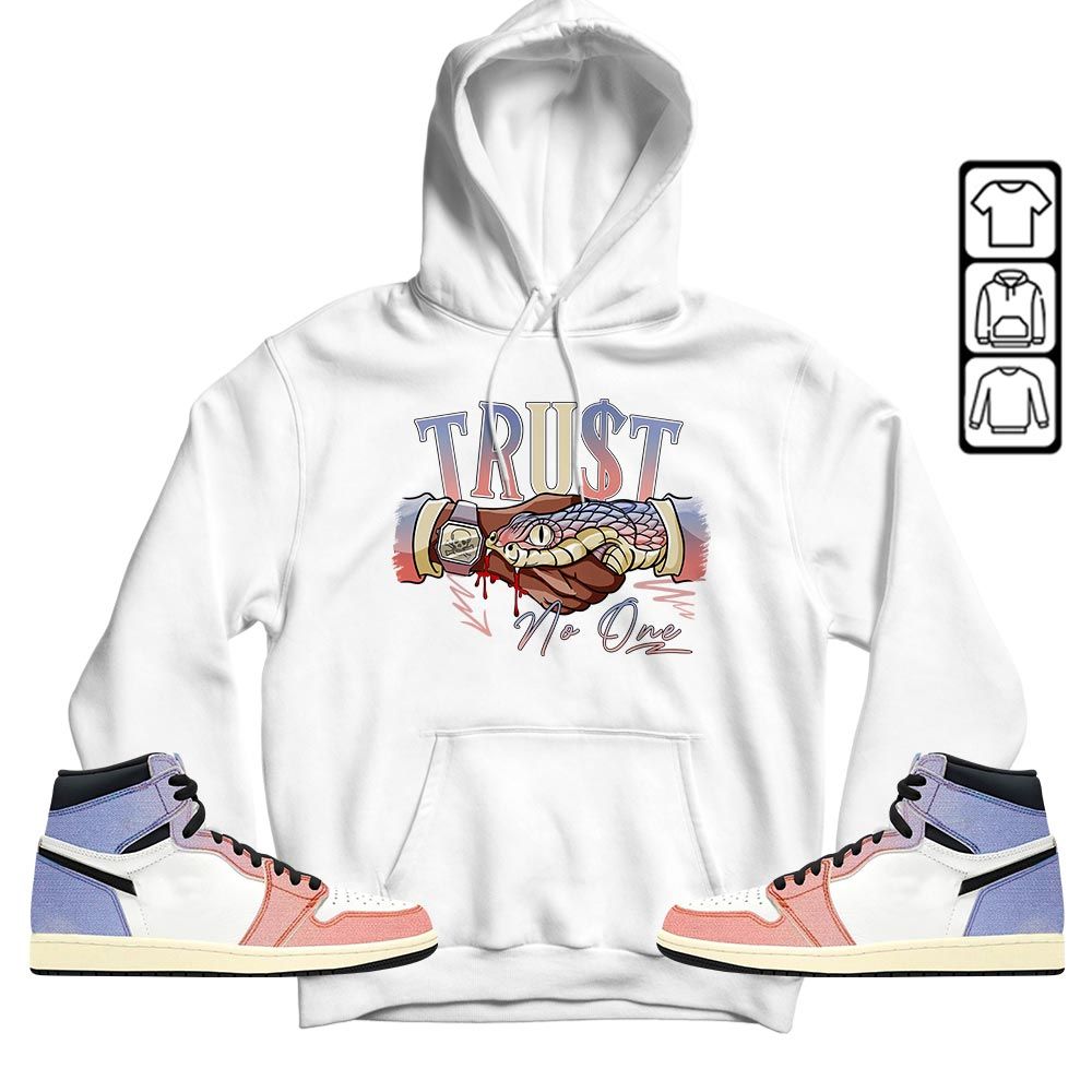 Snake Trust No One Sneaker Shirt Match Retro Skyline 1s, Jordan 1 High OG Skyline MKO T-Shirt