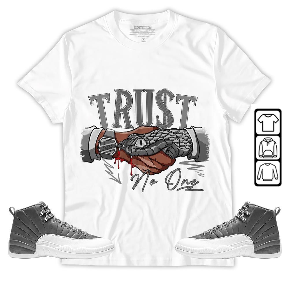 Snake Trust No One Sneaker Shirt Match Retro Stealth 12s, Jordan 12 Retro Stealth MKO T-Shirt Snake Trust No One Sneaker Shirt Match Retro Stealth 12s, Jordan 12 Retro Stealth MKO T-Shirt
