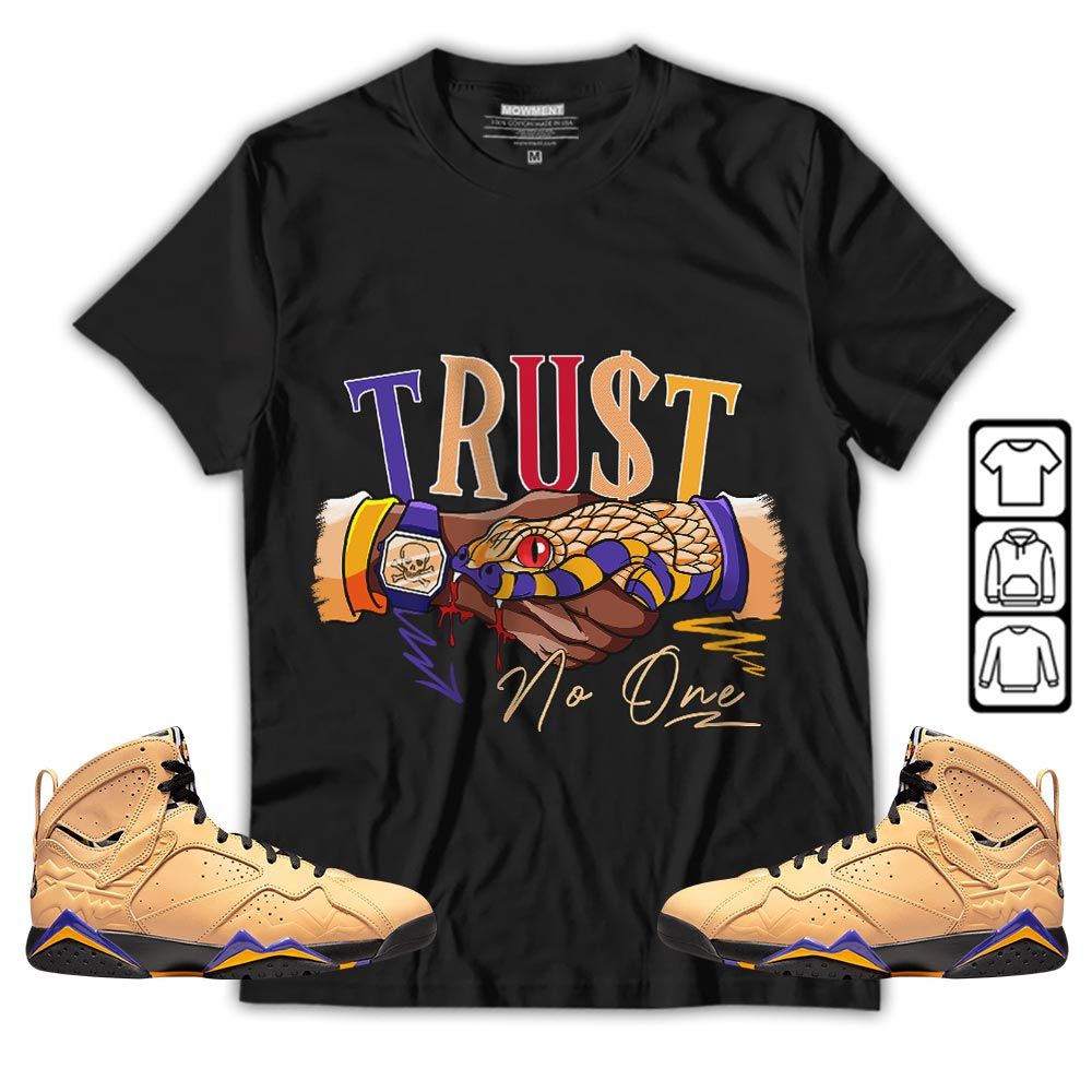 Snake Trust No One Sneaker Shirt Match Vachetta Tan 7s, Jordan 7 SE Afrobeats MKO T-Shirt Snake Trust No One Sneaker Shirt Match Vachetta Tan 7s, Jordan 7 SE Afrobeats MKO T-Shirt