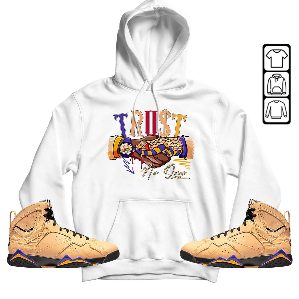 Snake Trust No One Sneaker Shirt Match Vachetta Tan 7s, Jordan 7 SE Afrobeats MKO T-Shirt
