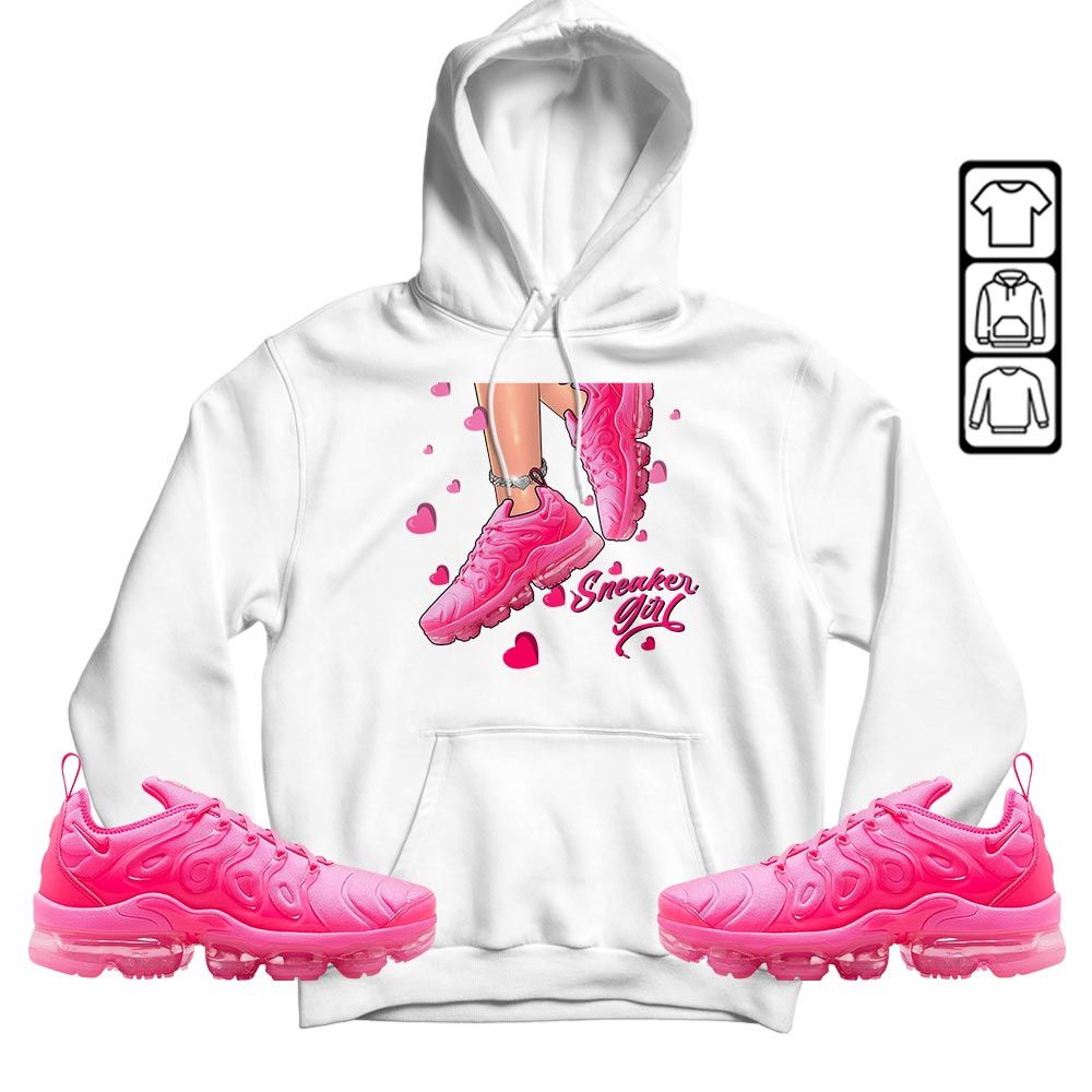 SNEAKER Girl Heart In Sneaker Shirt Match Plus Triple Pink, Air VaporMax Plus Triple Pink MKO T-Shirt