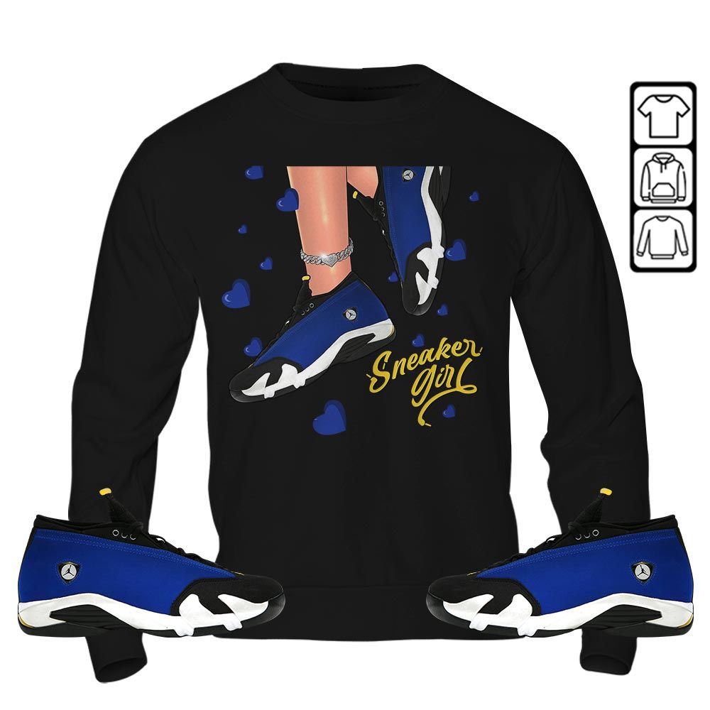 SNEAKER Girl Heart Sneaker Shirt Match 2023 Blue Laney 14s, Jordan 14 Laney MKO Hoodie SNEAKER Girl Heart Sneaker Shirt Match 2023 Blue Laney 14s, Jordan 14 Laney MKO Hoodie