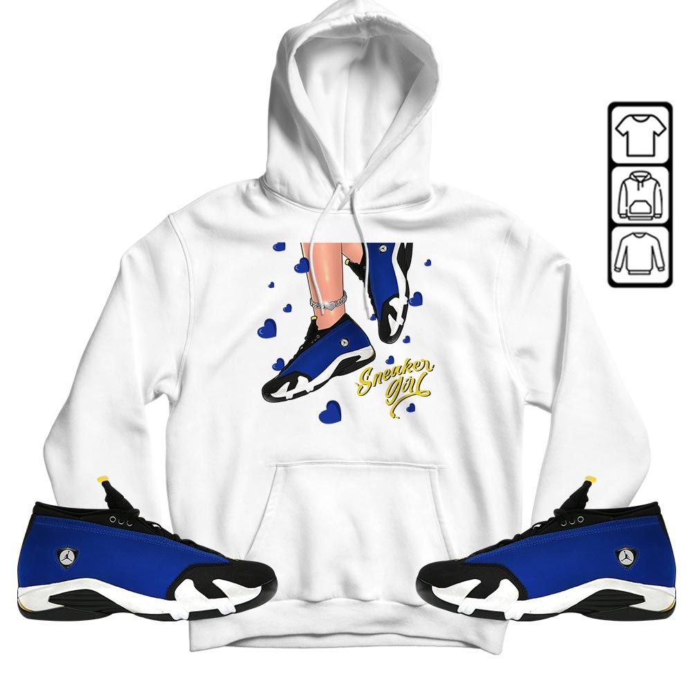 SNEAKER Girl Heart Sneaker Shirt Match 2023 Blue Laney 14s, Jordan 14 Laney MKO T-Shirt