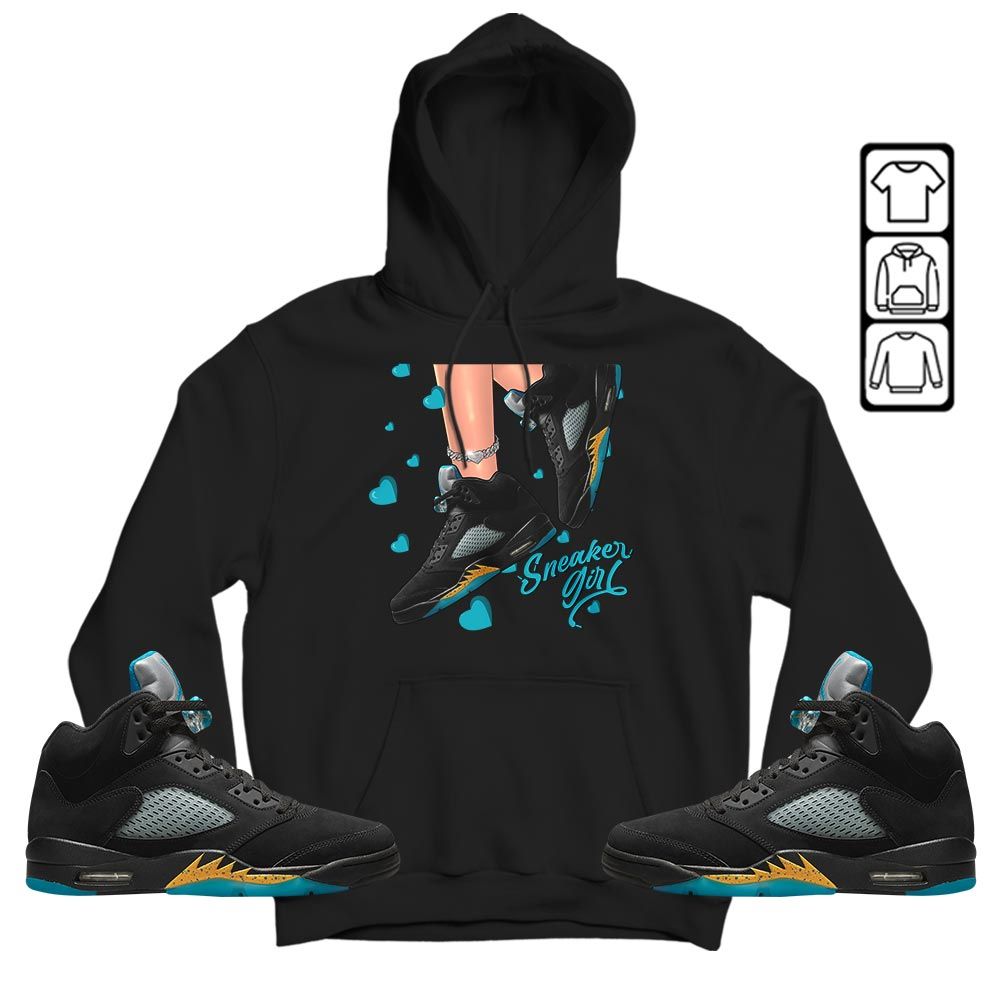 SNEAKER Girl Heart Sneaker Shirt Match 2023 Retro Aqua 5s, Jordan 5 Aqua MKO T-Shirt SNEAKER Girl Heart Sneaker Shirt Match 2023 Retro Aqua 5s, Jordan 5 Aqua MKO T-Shirt