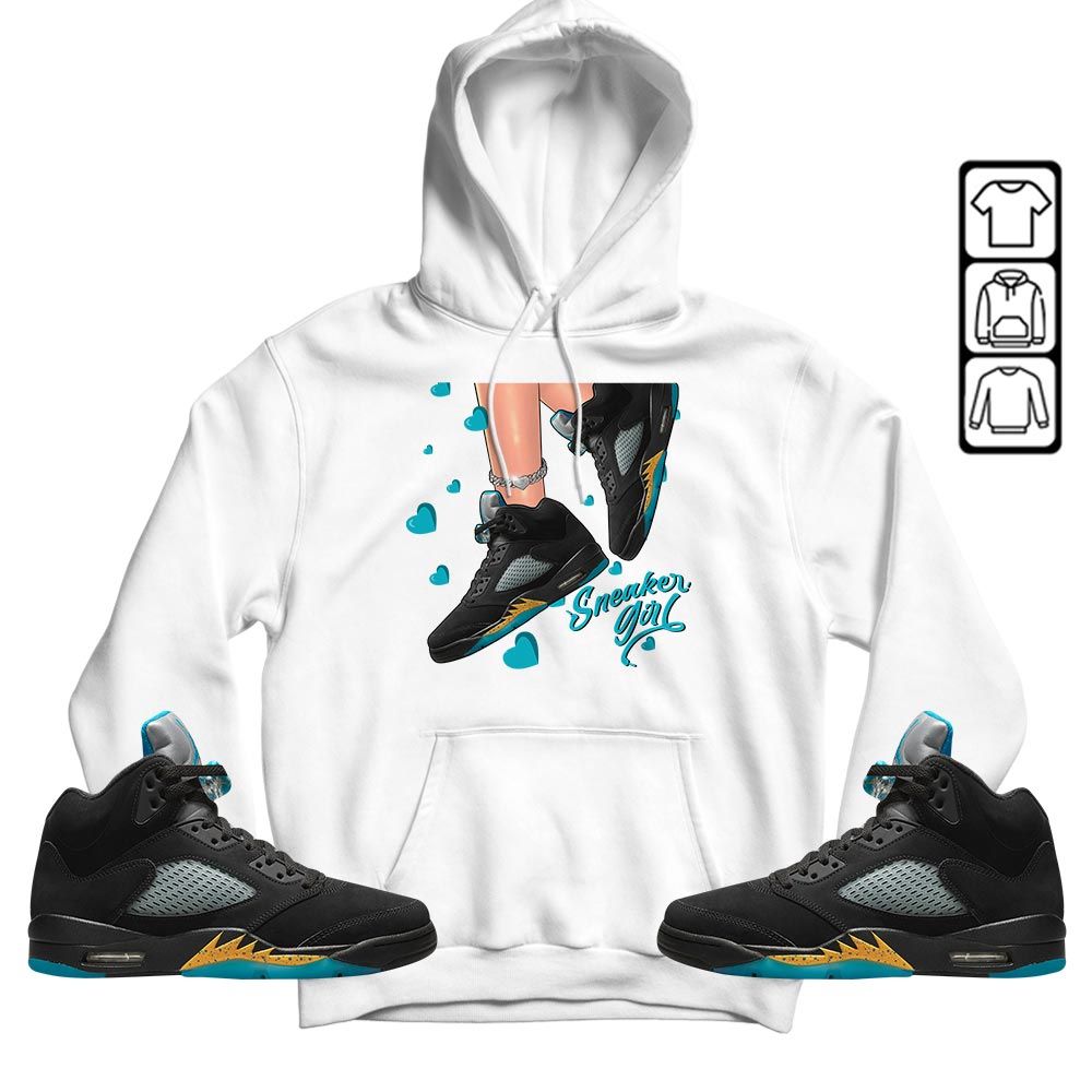 SNEAKER Girl Heart Sneaker Shirt Match 2023 Retro Aqua 5s, Jordan 5 Aqua MKO T-Shirt