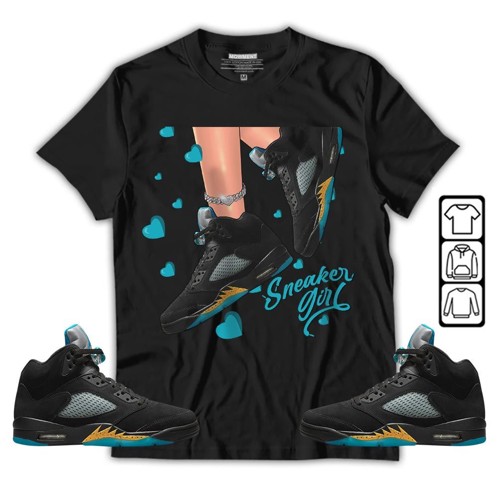 SNEAKER Girl Heart Sneaker Shirt Match 2023 Retro Aqua 5s, Jordan 5 Aqua MKO T-Shirt