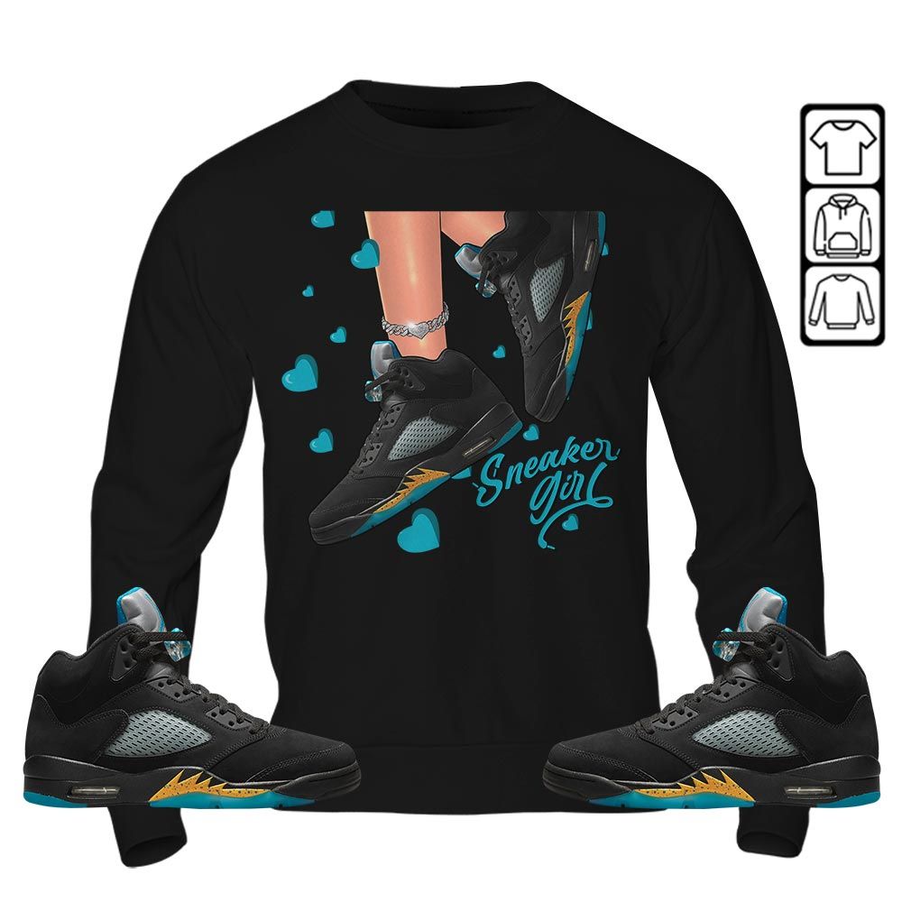 SNEAKER Girl Heart Sneaker Shirt Match 2023 Retro Aqua 5s, Jordan 5 Aqua MKO T-Shirt SNEAKER Girl Heart Sneaker Shirt Match 2023 Retro Aqua 5s, Jordan 5 Aqua MKO T-Shirt