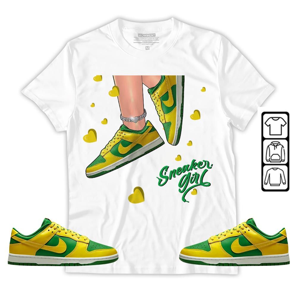 SNEAKER Girl Heart Sneaker Shirt Match 2023 Reverse Brazil, Dunk Low Reverse Brazil MKO T-Shirt