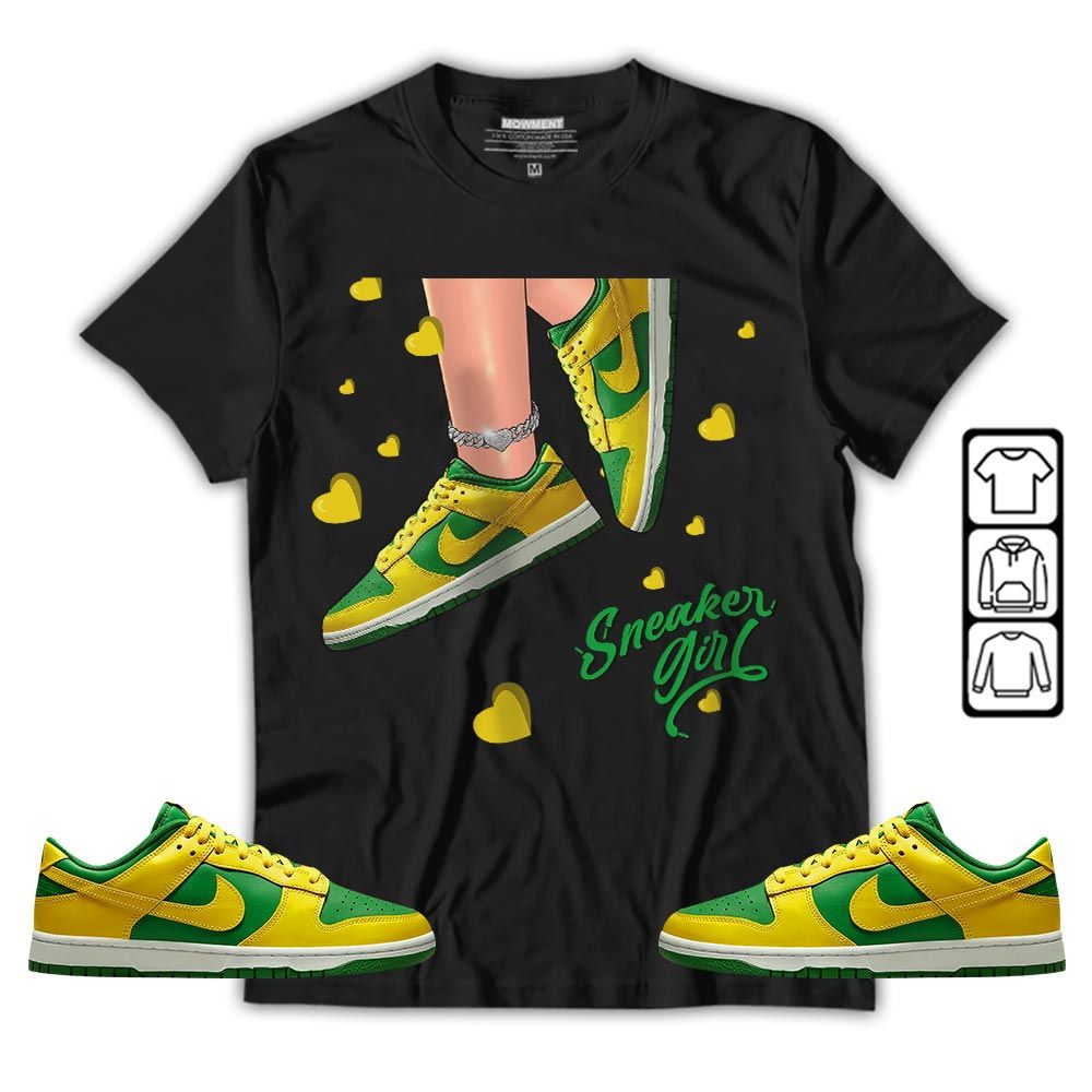 SNEAKER Girl Heart Sneaker Shirt Match 2023 Reverse Brazil, Dunk Low Reverse Brazil MKO T-Shirt