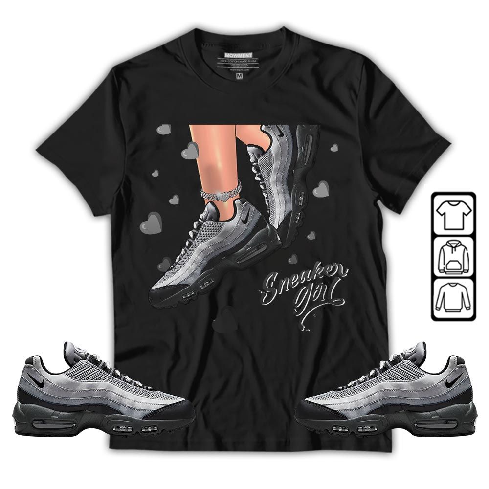 SNEAKER Girl Heart Sneaker Shirt Match 95 Reflective Safari Grey, Air Max 95 Reflective Safari MKO T-Shirt