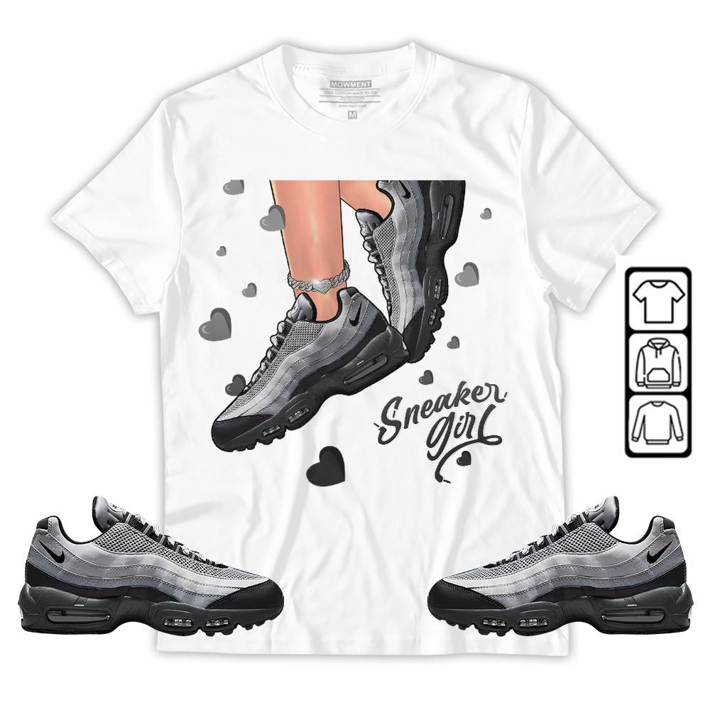 SNEAKER Girl Heart Sneaker Shirt Match 95 Reflective Safari Grey, Air Max 95 Reflective Safari MKO T-Shirt