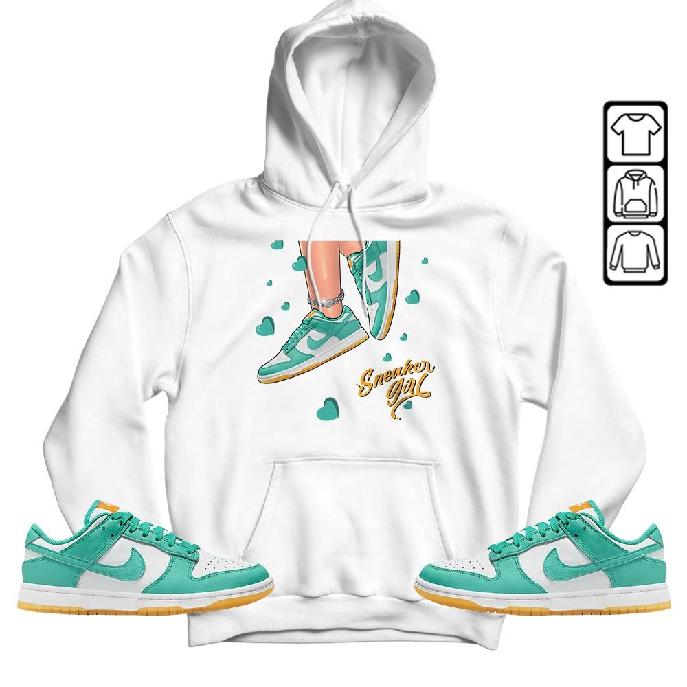SNEAKER Girl Heart Sneaker Shirt Match Dunk Low Turquoise, Dunk Low Teal Zeal MKO T-Shirt