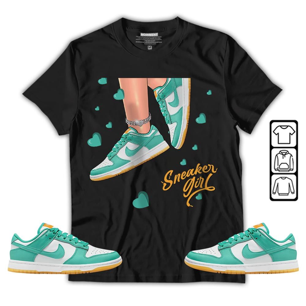 SNEAKER Girl Heart Sneaker Shirt Match Dunk Low Turquoise, Dunk Low Teal Zeal MKO T-Shirt