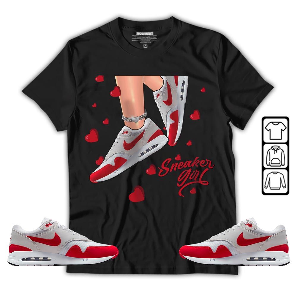 SNEAKER Girl Heart Sneaker Shirt Match Max 1 86 University Red, Air Max 1 86 Big Bubble MKO T-Shirt SNEAKER Girl Heart Sneaker Shirt Match Max 1 86 University Red, Air Max 1 86 Big Bubble MKO T-Shirt