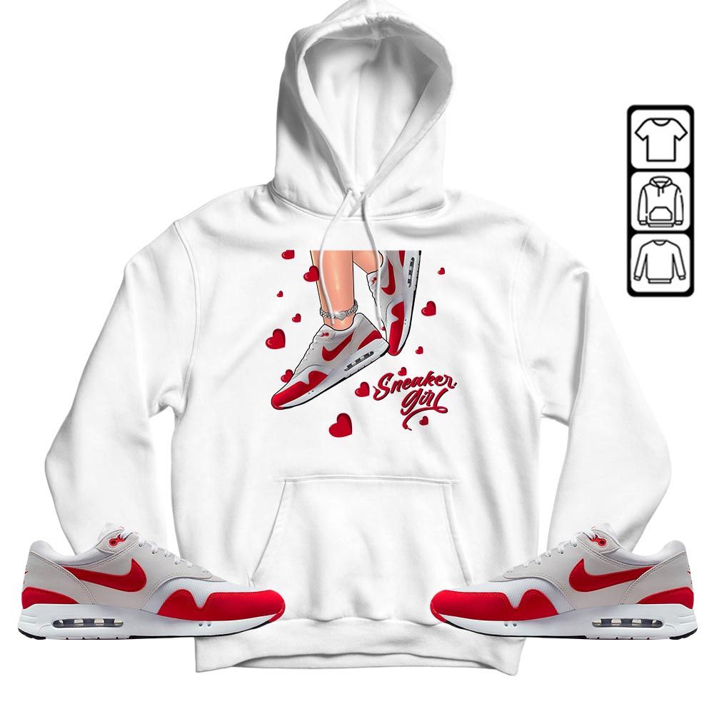 SNEAKER Girl Heart Sneaker Shirt Match Max 1 86 University Red, Air Max 1 86 Big Bubble MKO T-Shirt