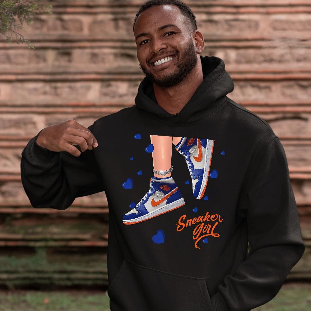 SNEAKER Girl Heart Sneaker Shirt Match Mid Knicks 1s, Jordan 1 Mid Knicks MKO T-Shirt SNEAKER Girl Heart Sneaker Shirt Match Mid Knicks 1s, Jordan 1 Mid Knicks MKO T-Shirt
