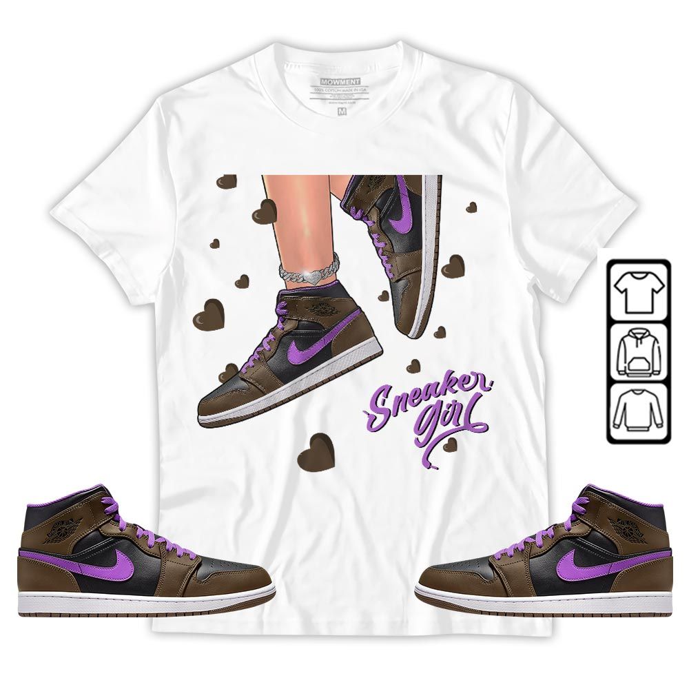 SNEAKER Girl Heart Sneaker Shirt Match Mid Palomino 1s, Jordan 1 Mid Palomino MKO T-Shirt SNEAKER Girl Heart Sneaker Shirt Match Mid Palomino 1s, Jordan 1 Mid Palomino MKO T-Shirt