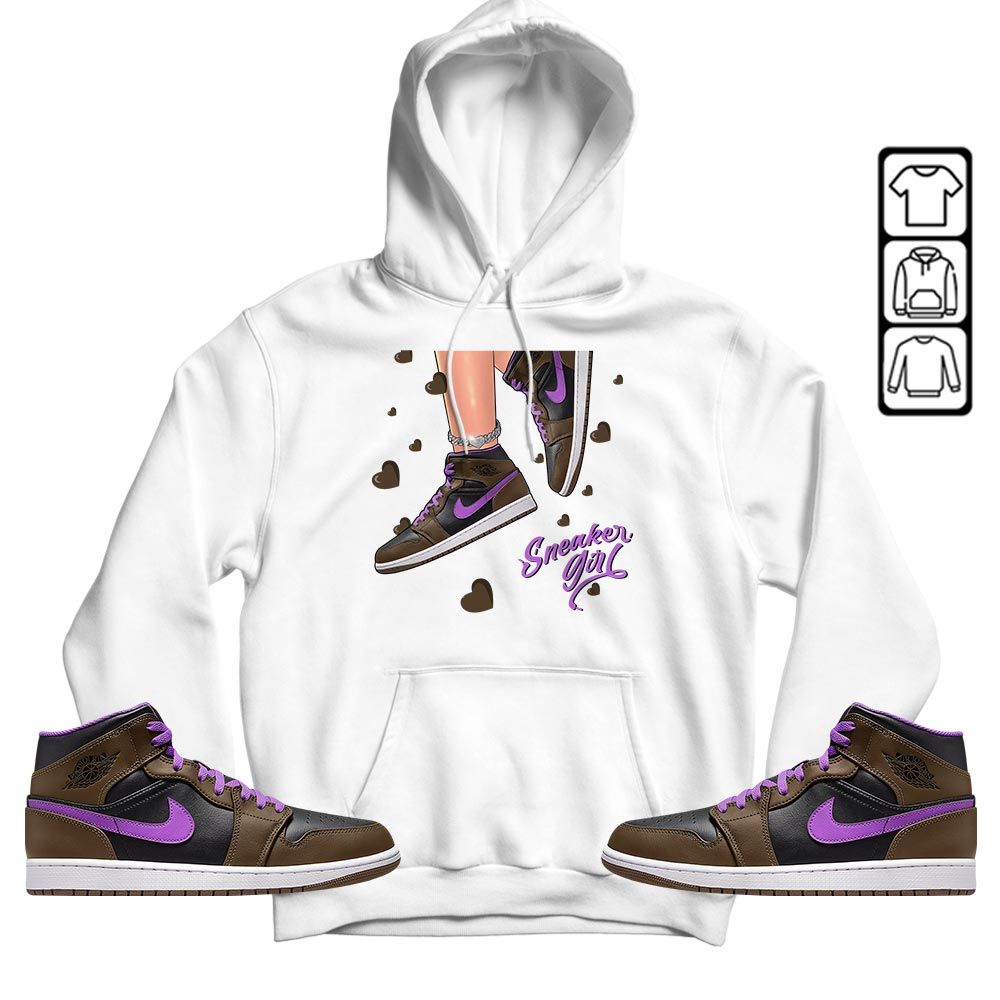 SNEAKER Girl Heart Sneaker Shirt Match Mid Palomino 1s, Jordan 1 Mid Palomino MKO T-Shirt