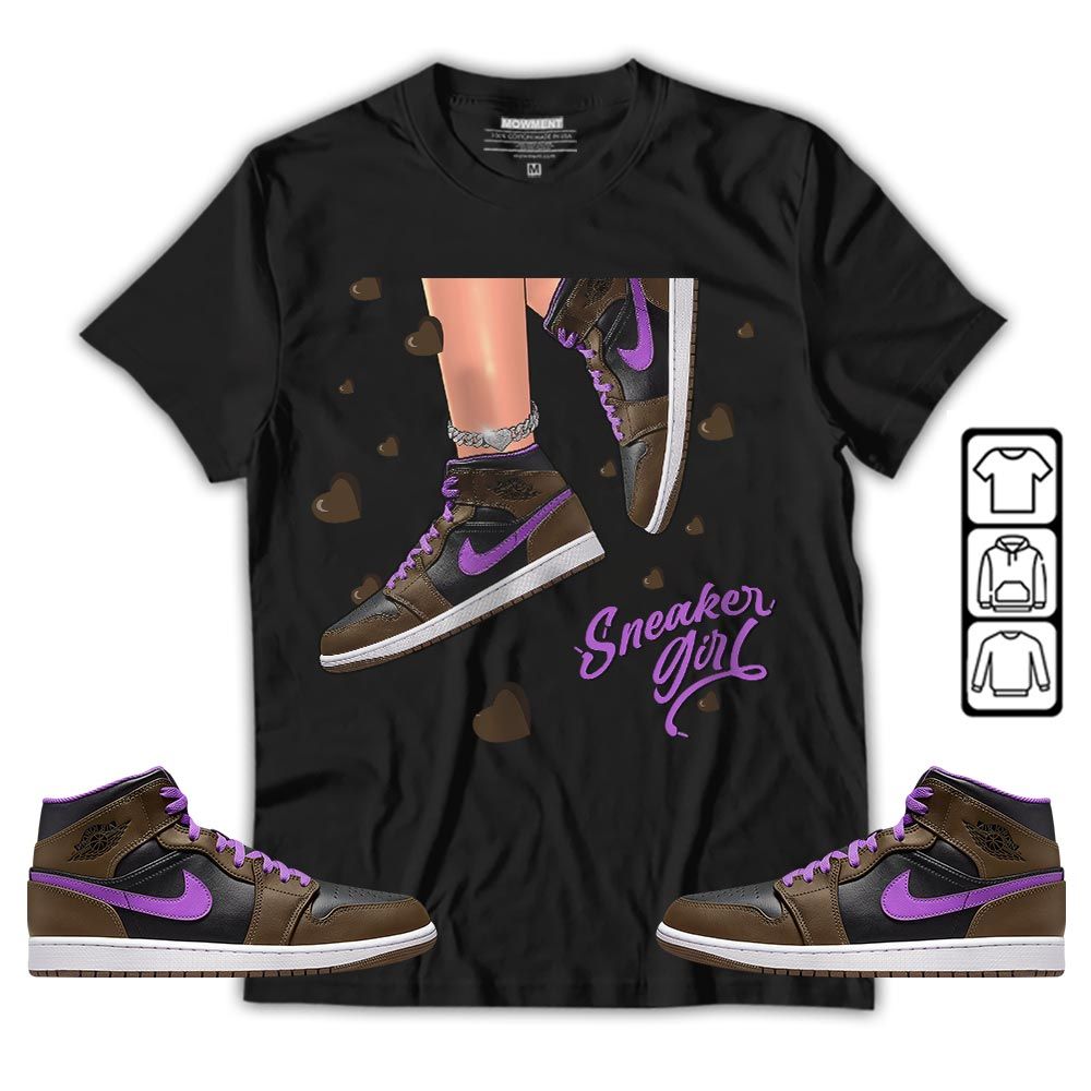 SNEAKER Girl Heart Sneaker Shirt Match Mid Palomino 1s, Jordan 1 Mid Palomino MKO T-Shirt