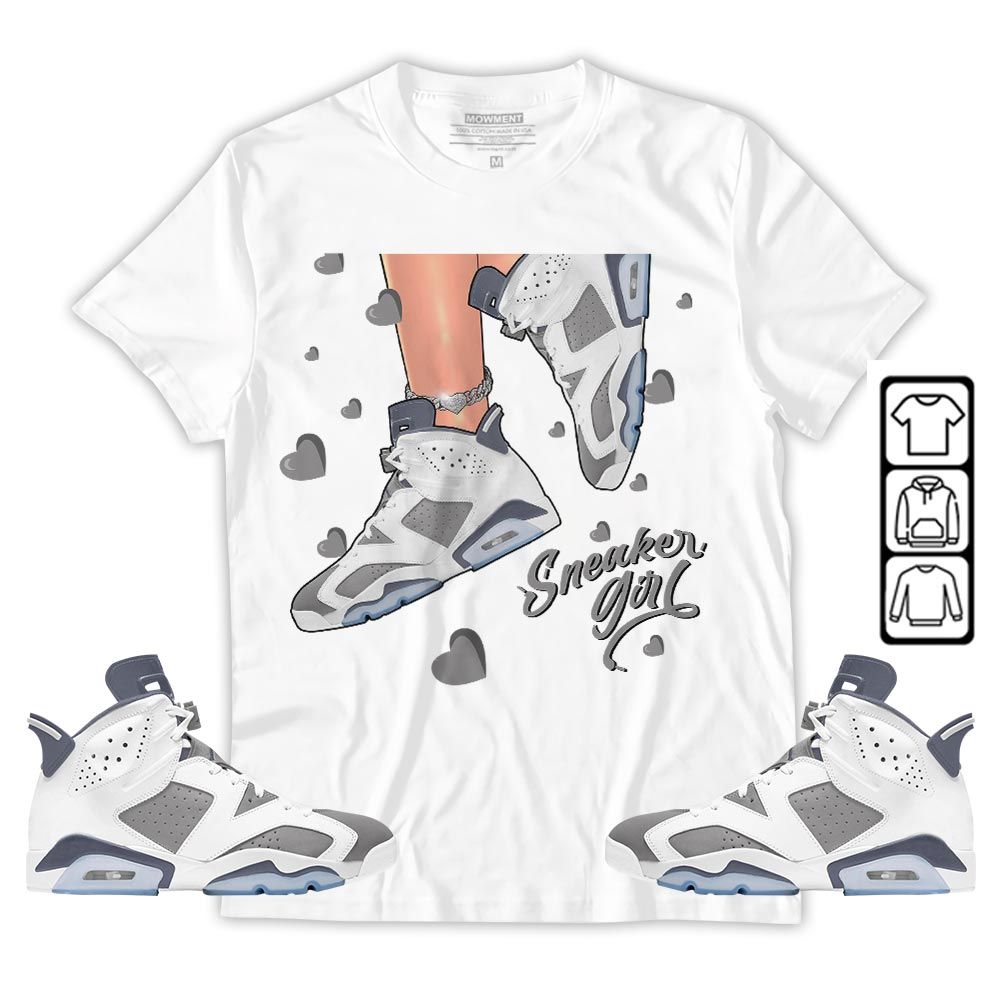 SNEAKER Girl Heart Sneaker Shirt Match Retro Cool Grey 6s, Jordan 6 Cool Grey MKO T-Shirt SNEAKER Girl Heart Sneaker Shirt Match Retro Cool Grey 6s, Jordan 6 Cool Grey MKO T-Shirt