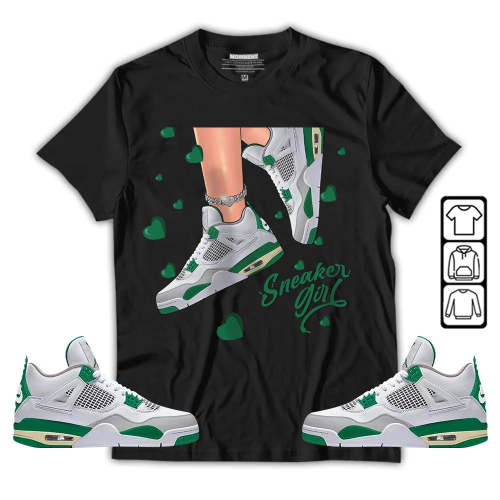 SNEAKER Girl Heart Sneaker Shirt Match Retro Pine Green 4s, Jordan 4 Pine Green MKO T-Shirt SNEAKER Girl Heart Sneaker Shirt Match Retro Pine Green 4s, Jordan 4 Pine Green MKO T-Shirt