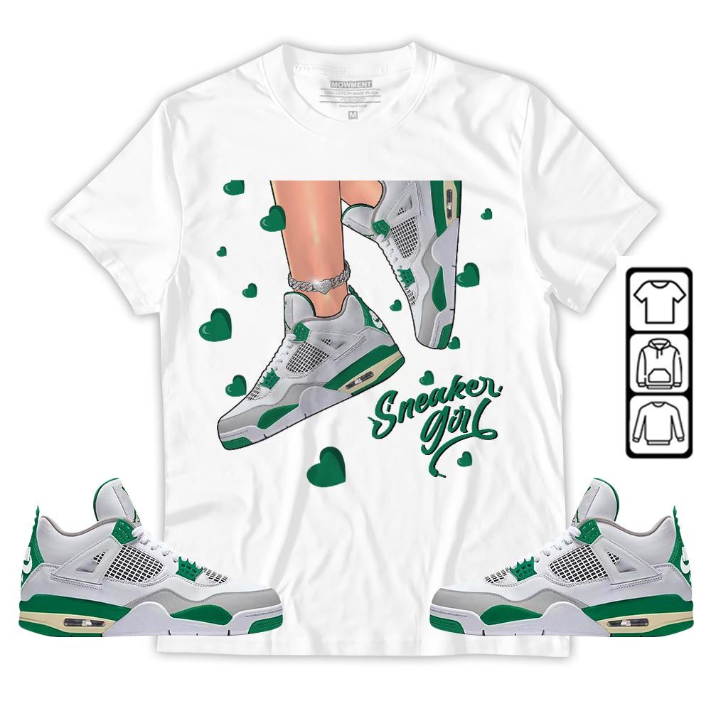 SNEAKER Girl Heart Sneaker Shirt Match Retro Pine Green 4s, Jordan 4 Pine Green MKO T-Shirt SNEAKER Girl Heart Sneaker Shirt Match Retro Pine Green 4s, Jordan 4 Pine Green MKO T-Shirt