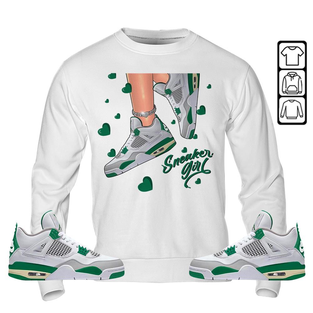 SNEAKER Girl Heart Sneaker Shirt Match Retro Pine Green 4s, Jordan 4 Pine Green MKO T-Shirt SNEAKER Girl Heart Sneaker Shirt Match Retro Pine Green 4s, Jordan 4 Pine Green MKO T-Shirt