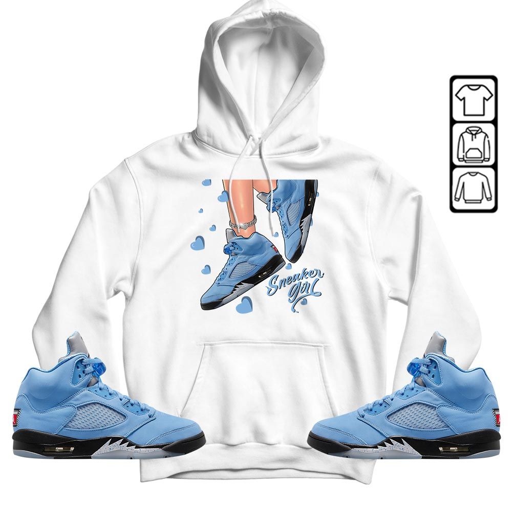 SNEAKER Girl Heart Sneaker Shirt Match Retro University Blue 5s, Jordan 5 University Blue MKO T-Shirt