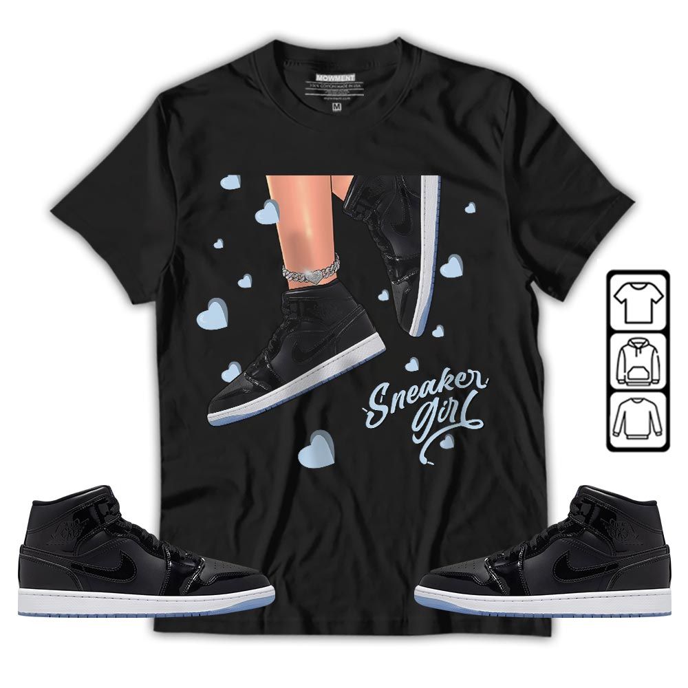 SNEAKER Girl Heart Sneaker Shirt Match Space Jam 1s, Jordan 1 Mid Space Jam MKO T-Shirt SNEAKER Girl Heart Sneaker Shirt Match Space Jam 1s, Jordan 1 Mid Space Jam MKO T-Shirt