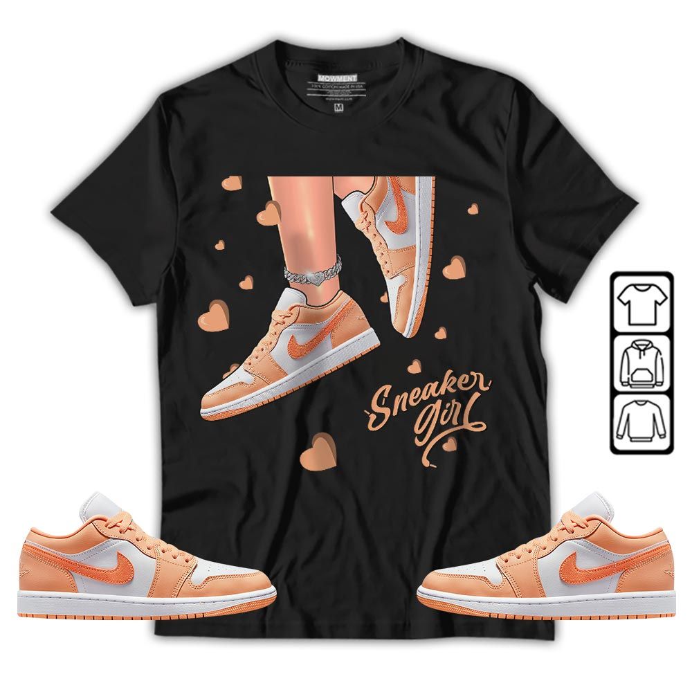 SNEAKER Girl Heart Sneaker Shirt Match Sunset Haze 1s, Jordan 1 Low Sunset Haze MKO T-Shirt