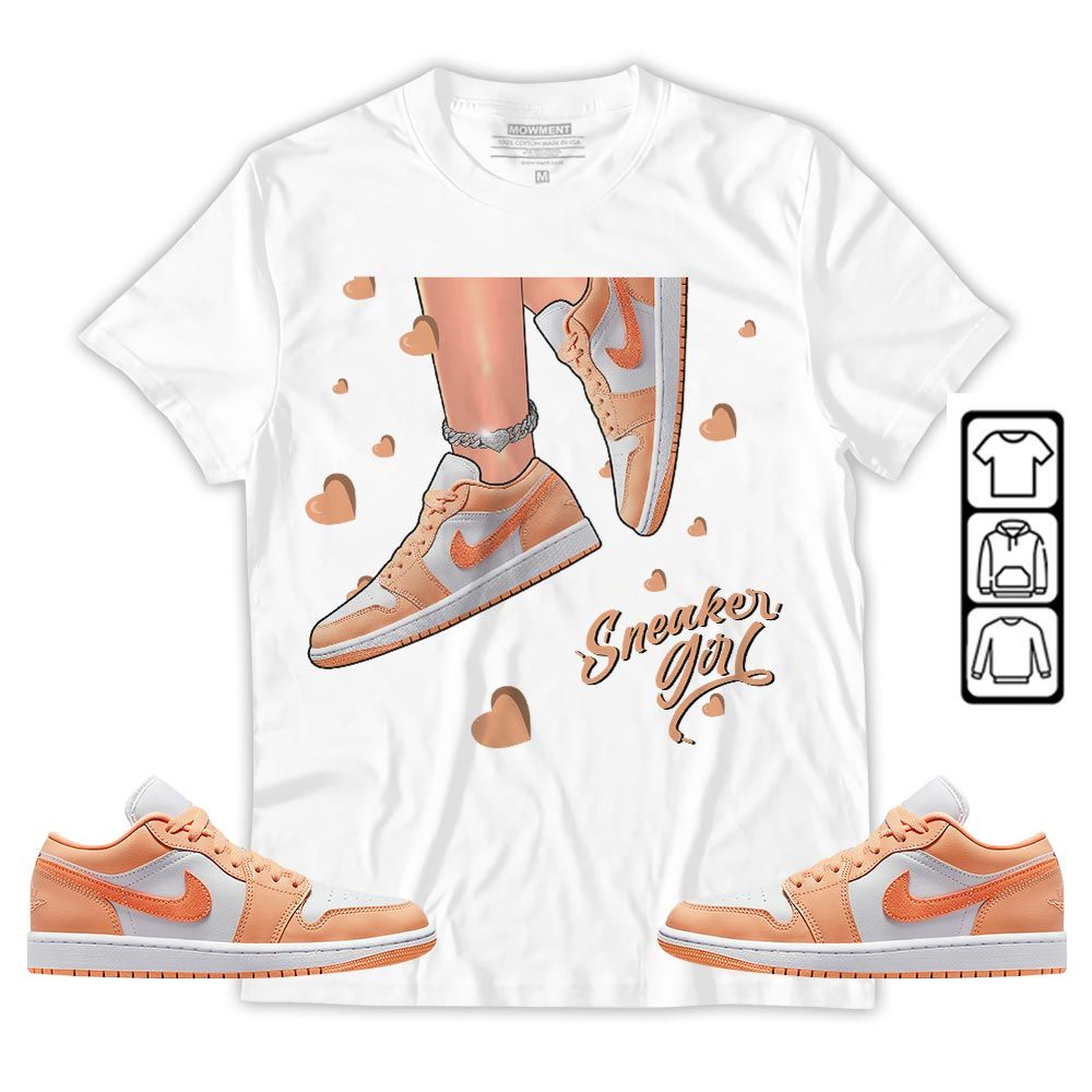 SNEAKER Girl Heart Sneaker Shirt Match Sunset Haze 1s, Jordan 1 Low Sunset Haze MKO T-Shirt SNEAKER Girl Heart Sneaker Shirt Match Sunset Haze 1s, Jordan 1 Low Sunset Haze MKO T-Shirt