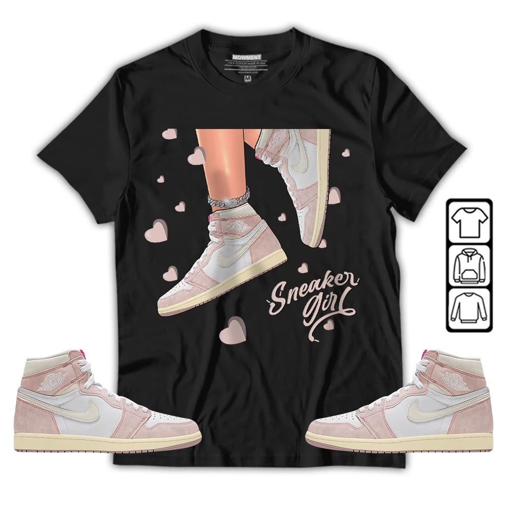 SNEAKER Girl Heart Sneaker Shirt Match Washed Pink 1s, Jordan 1 High OG Washed Pink MKO T-Shirt SNEAKER Girl Heart Sneaker Shirt Match Washed Pink 1s, Jordan 1 High OG Washed Pink MKO T-Shirt