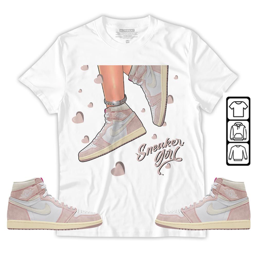 SNEAKER Girl Heart Sneaker Shirt Match Washed Pink 1s, Jordan 1 High OG Washed Pink MKO T-Shirt SNEAKER Girl Heart Sneaker Shirt Match Washed Pink 1s, Jordan 1 High OG Washed Pink MKO T-Shirt