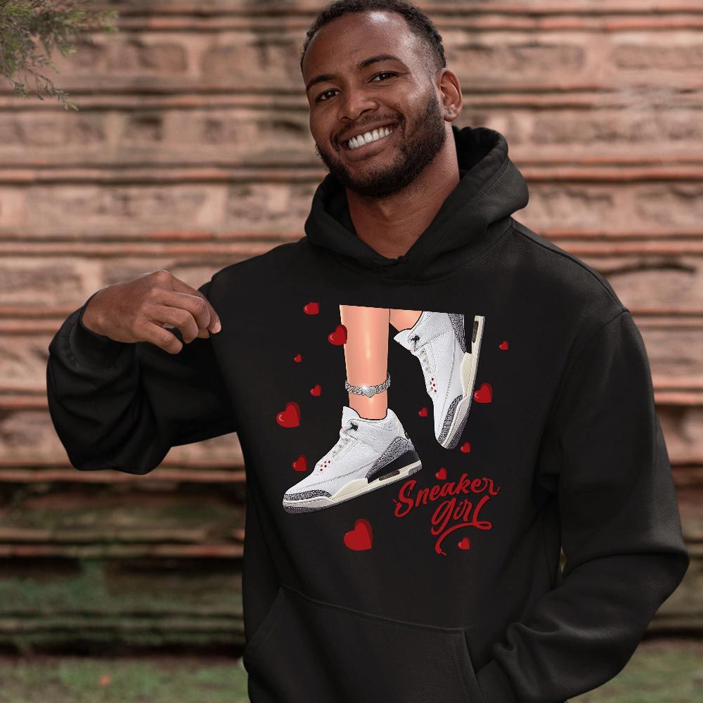 SNEAKER Girl Heart Sneaker Shirt Match White Cement 3s, Jordan Retro 3 White Cement MKO T-Shirt SNEAKER Girl Heart Sneaker Shirt Match White Cement 3s, Jordan Retro 3 White Cement MKO T-Shirt