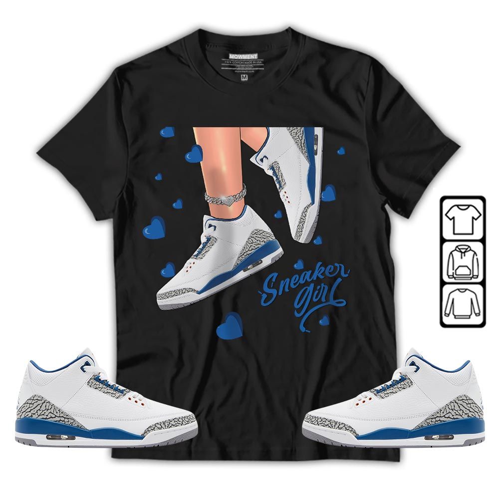 SNEAKER Girl Heart Sneaker Shirt Match Wizards 3s, Jordan Retro 3 Wizards MKO T-Shirt