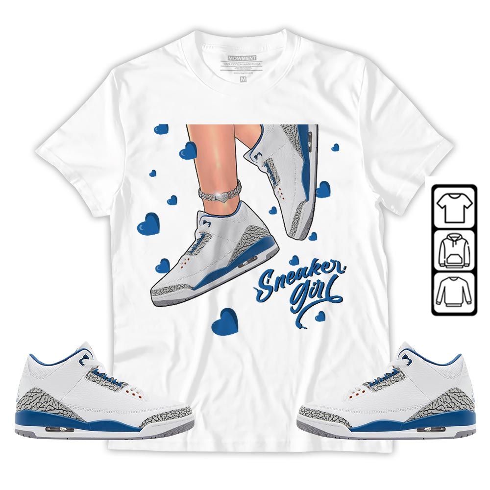 SNEAKER Girl Heart Sneaker Shirt Match Wizards 3s, Jordan Retro 3 Wizards MKO T-Shirt SNEAKER Girl Heart Sneaker Shirt Match Wizards 3s, Jordan Retro 3 Wizards MKO T-Shirt