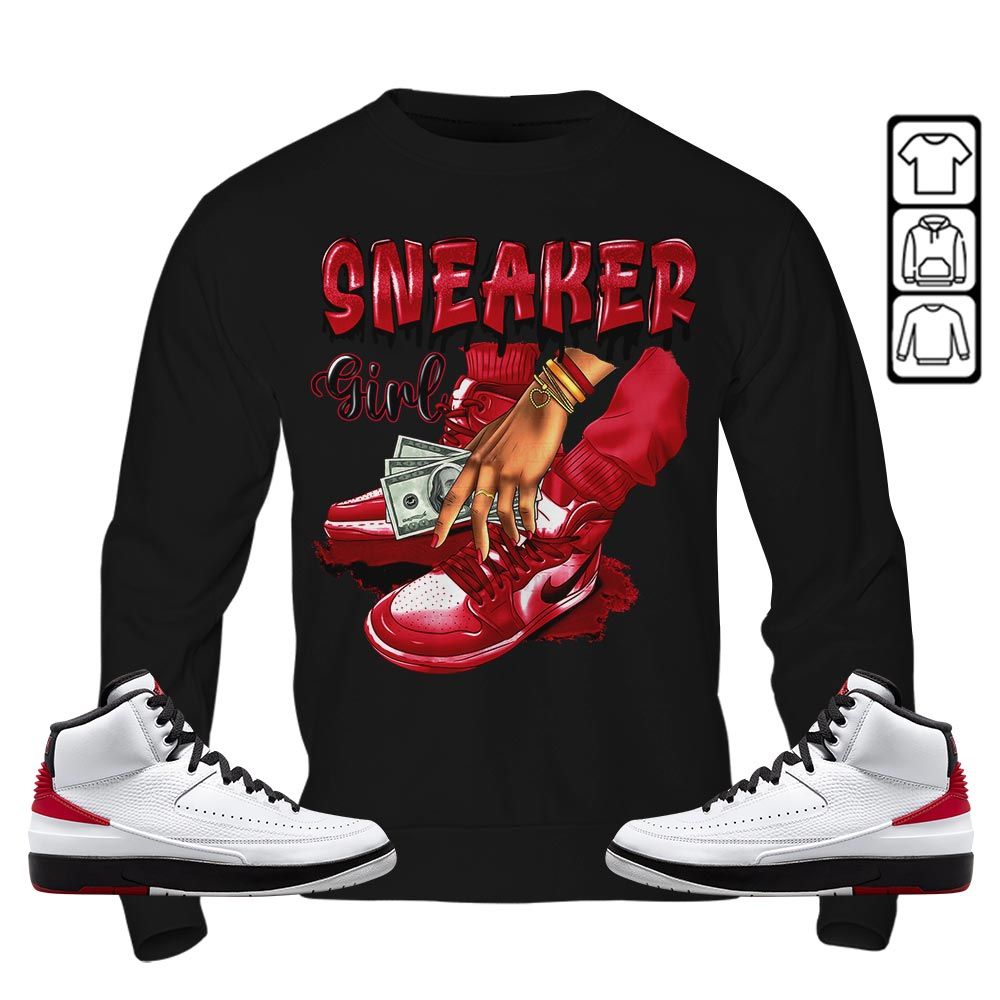 SNEAKER Girl Money Drip Sneaker Shirt Match 2 Chicago Varsity Red, Jordan Retro 2 Chicago MKO T-Shirt SNEAKER Girl Money Drip Sneaker Shirt Match 2 Chicago Varsity Red, Jordan Retro 2 Chicago MKO T-Shirt