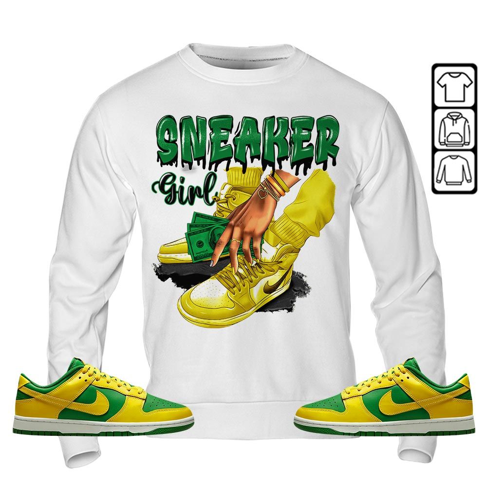 SNEAKER Girl Money Drip Sneaker Shirt Match 2023 Reverse Brazil, Dunk Low Reverse Brazil MKO T-Shirt SNEAKER Girl Money Drip Sneaker Shirt Match 2023 Reverse Brazil, Dunk Low Reverse Brazil MKO T-Shirt