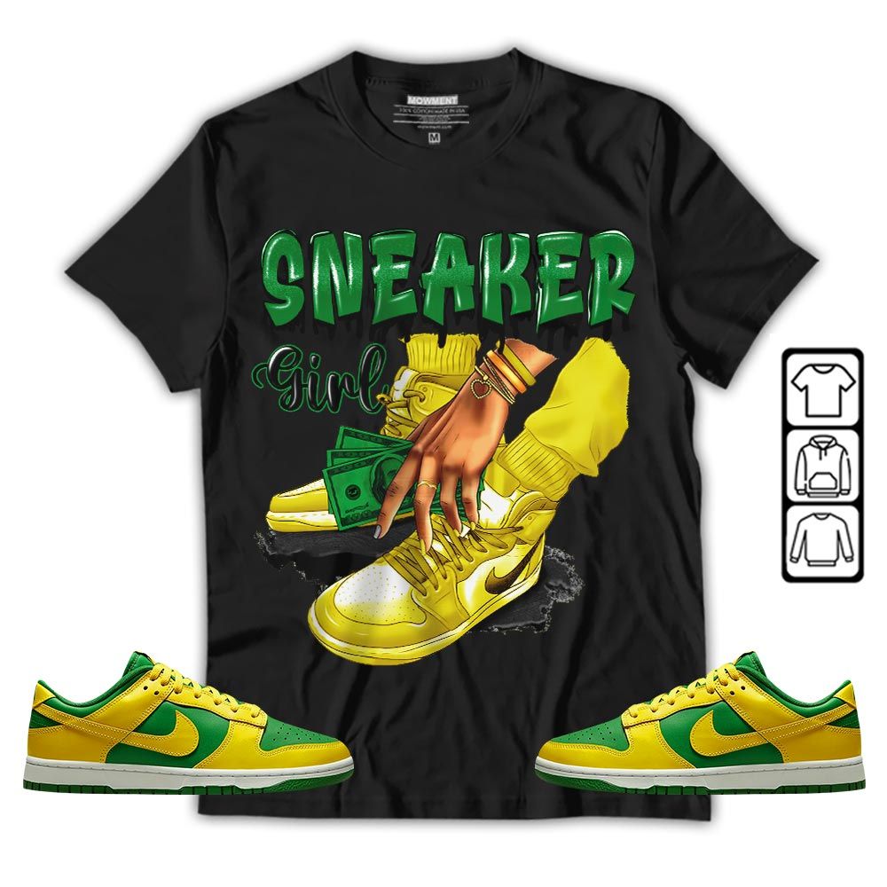 SNEAKER Girl Money Drip Sneaker Shirt Match 2023 Reverse Brazil, Dunk Low Reverse Brazil MKO T-Shirt SNEAKER Girl Money Drip Sneaker Shirt Match 2023 Reverse Brazil, Dunk Low Reverse Brazil MKO T-Shirt