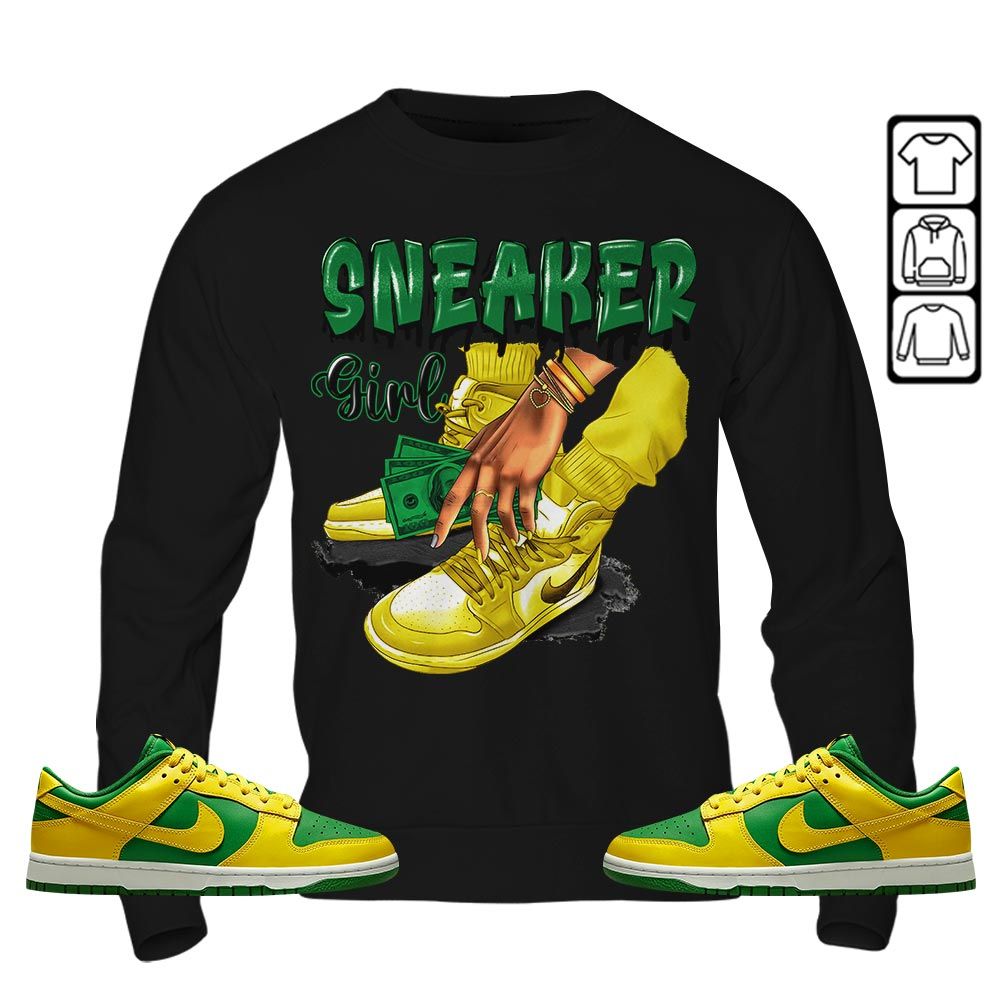 SNEAKER Girl Money Drip Sneaker Shirt Match 2023 Reverse Brazil, Dunk Low Reverse Brazil MKO T-Shirt SNEAKER Girl Money Drip Sneaker Shirt Match 2023 Reverse Brazil, Dunk Low Reverse Brazil MKO T-Shirt