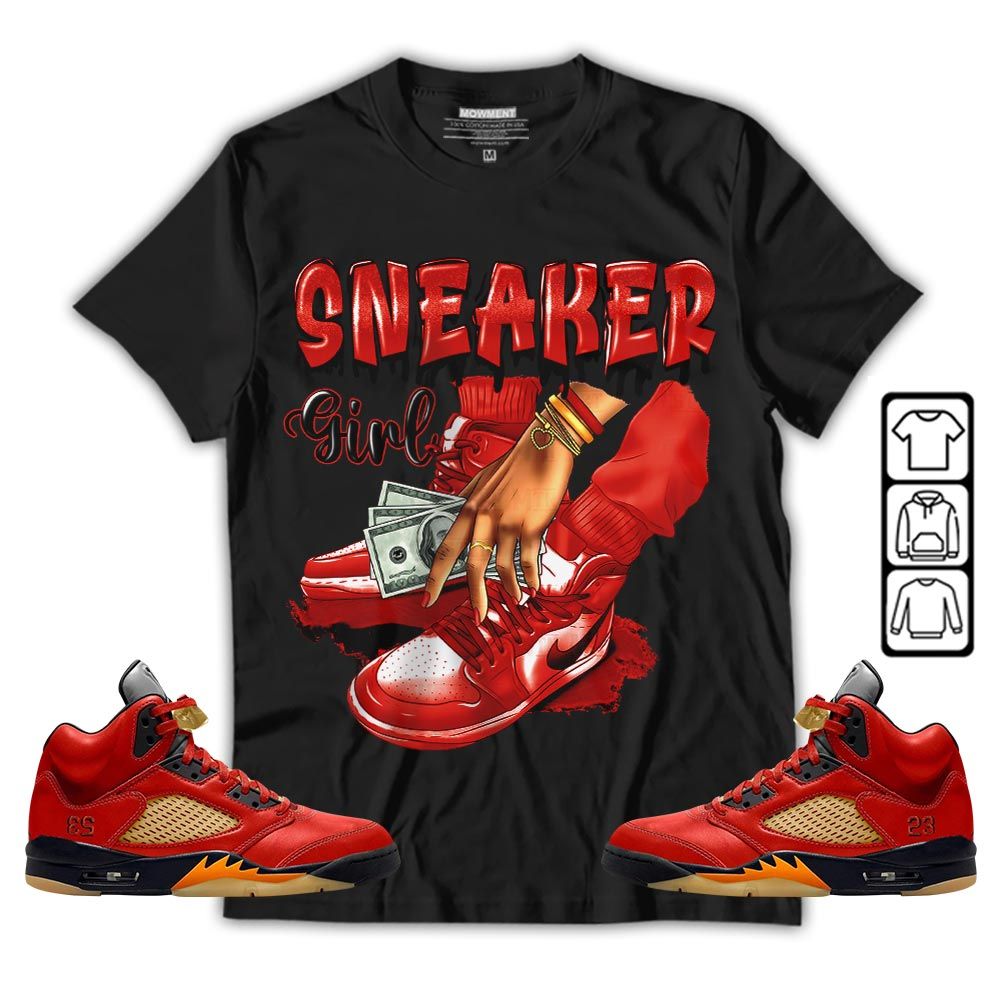 SNEAKER Girl Money Drip Sneaker Shirt Match 5 Dunk On Mars, Jordan 5 Mars For Her MKO Hoodie