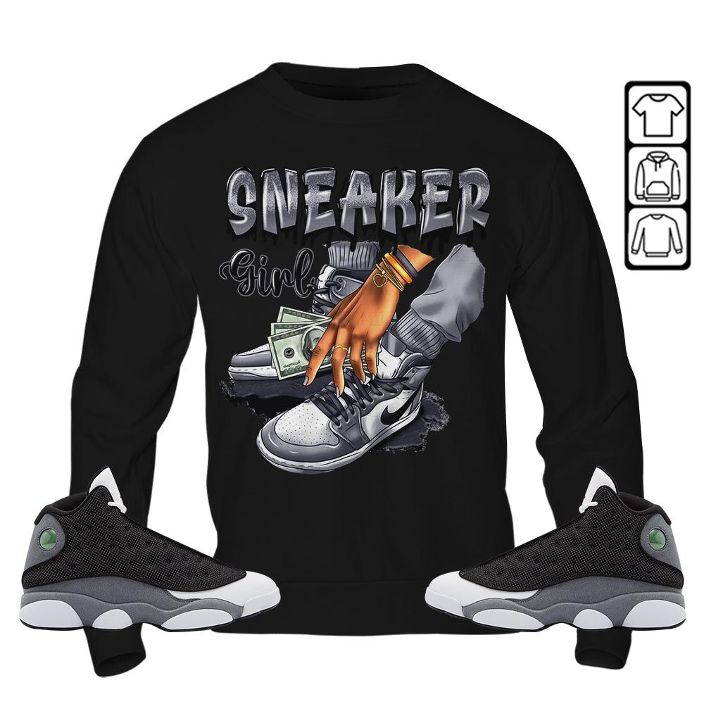 SNEAKER Girl Money Drip Sneaker Shirt Match Black Flint 13s, Jordan Retro 13 Black Flint MKO T-Shirt SNEAKER Girl Money Drip Sneaker Shirt Match Black Flint 13s, Jordan Retro 13 Black Flint MKO T-Shirt