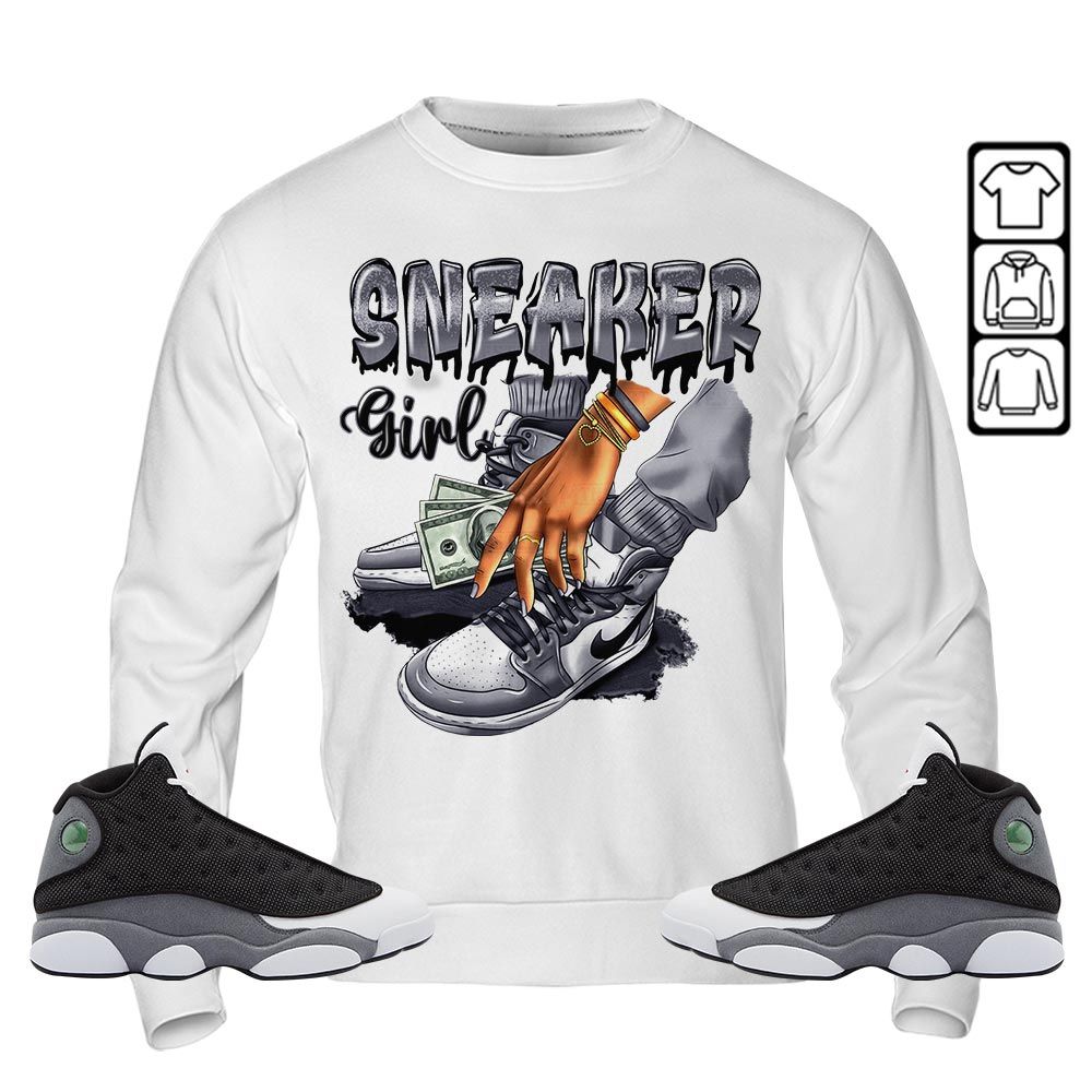 SNEAKER Girl Money Drip Sneaker Shirt Match Black Flint 13s, Jordan Retro 13 Black Flint MKO T-Shirt SNEAKER Girl Money Drip Sneaker Shirt Match Black Flint 13s, Jordan Retro 13 Black Flint MKO T-Shirt