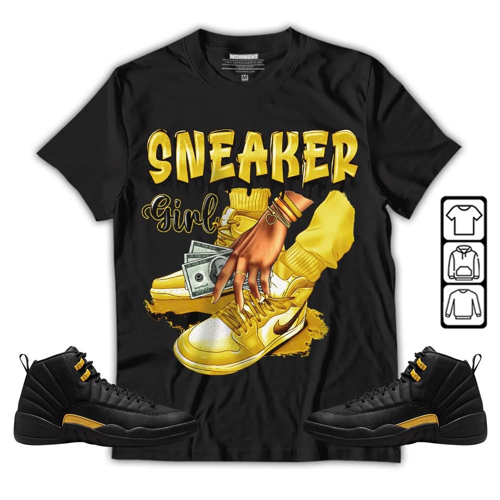 SNEAKER Girl Money Drip Sneaker Shirt Match Black Taxi 12s, Jordan 12 Retro Black Taxi MKO Hoodie