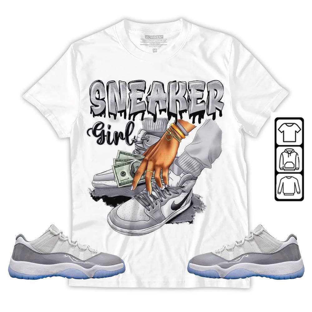 SNEAKER Girl Money Drip Sneaker Shirt Match Cement Grey 11s, Jordan 11 Low Cement Grey MKO T-Shirt SNEAKER Girl Money Drip Sneaker Shirt Match Cement Grey 11s, Jordan 11 Low Cement Grey MKO T-Shirt
