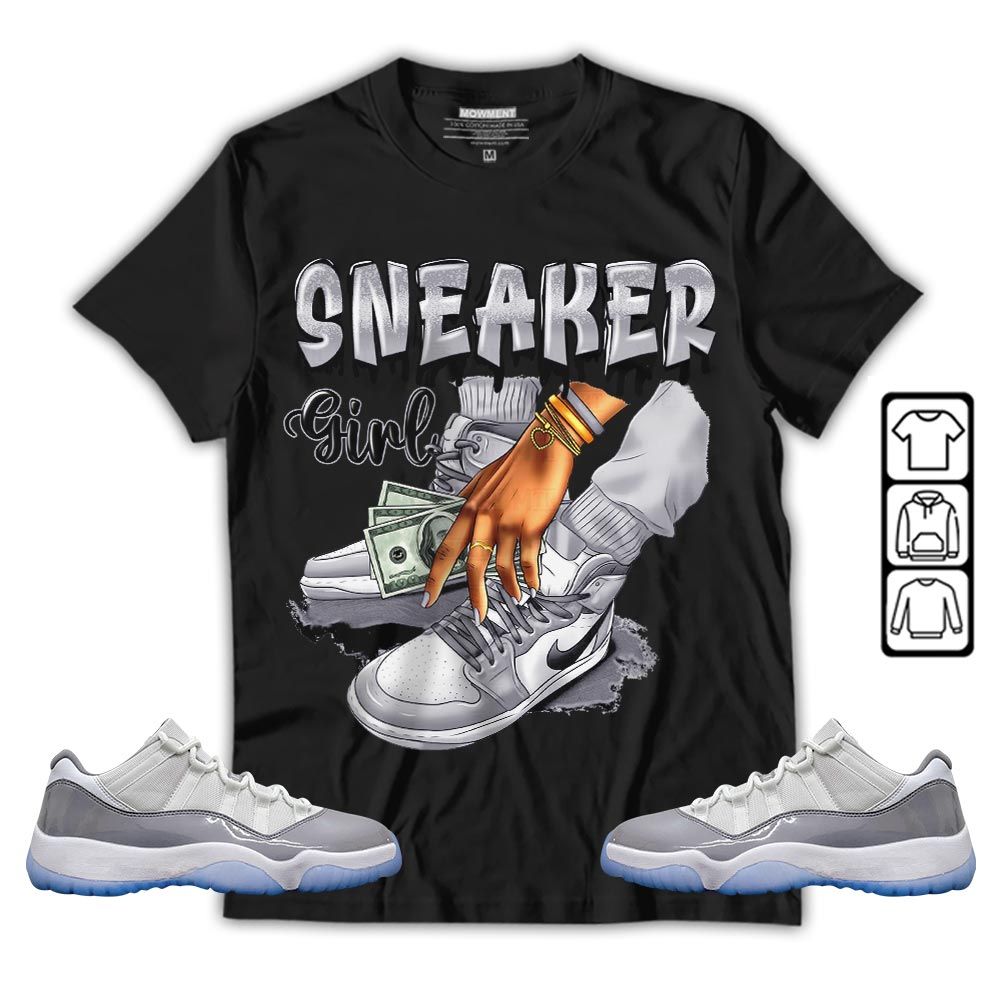 SNEAKER Girl Money Drip Sneaker Shirt Match Cement Grey 11s, Jordan 11 Low Cement Grey MKO T-Shirt