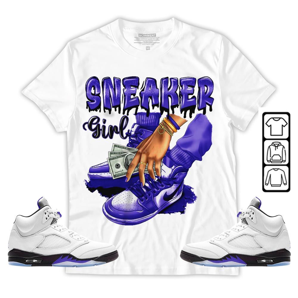 SNEAKER Girl Money Drip Sneaker Shirt Match Dark Concord 5s, Jordan 5 Retro Concord MKO T-Shirt SNEAKER Girl Money Drip Sneaker Shirt Match Dark Concord 5s, Jordan 5 Retro Concord MKO T-Shirt
