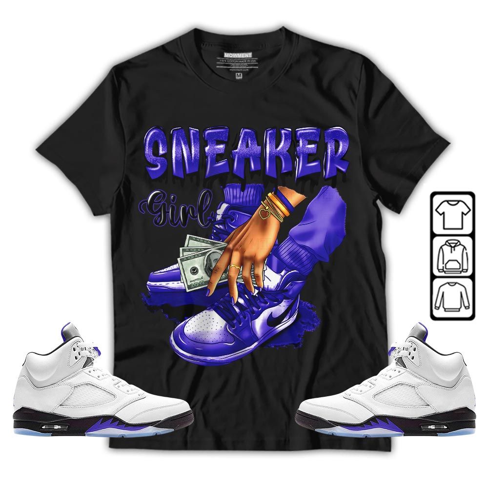 SNEAKER Girl Money Drip Sneaker Shirt Match Dark Concord 5s, Jordan 5 Retro Concord MKO T-Shirt